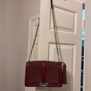Burgundy Rebecca Minkoff Chevron Quilter Love Crossbody